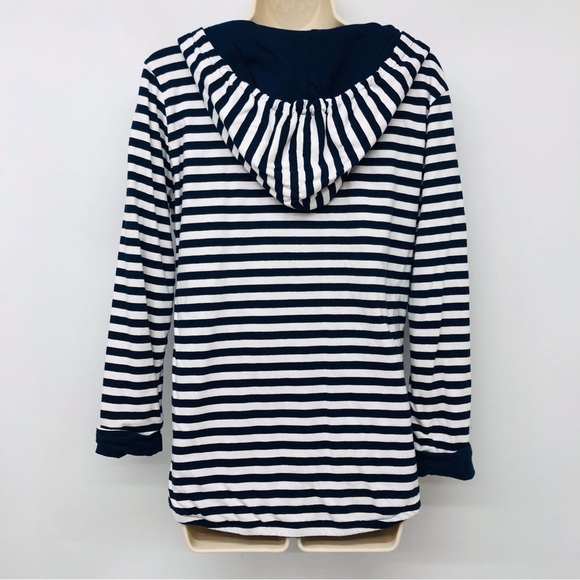 Gap Blue White Stripe Hoodie - Picture 2 of 16
